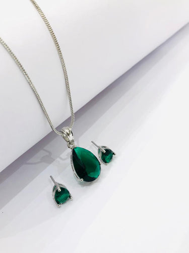 Green Drop Pendant Set